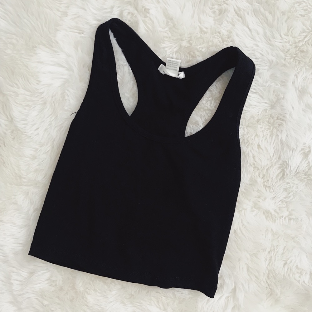 Black Racer back crop top
